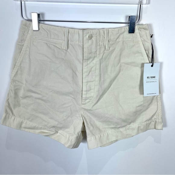 REDONE 90s Trouser Short Washed Vintage Ivory - Picture 1 of 5